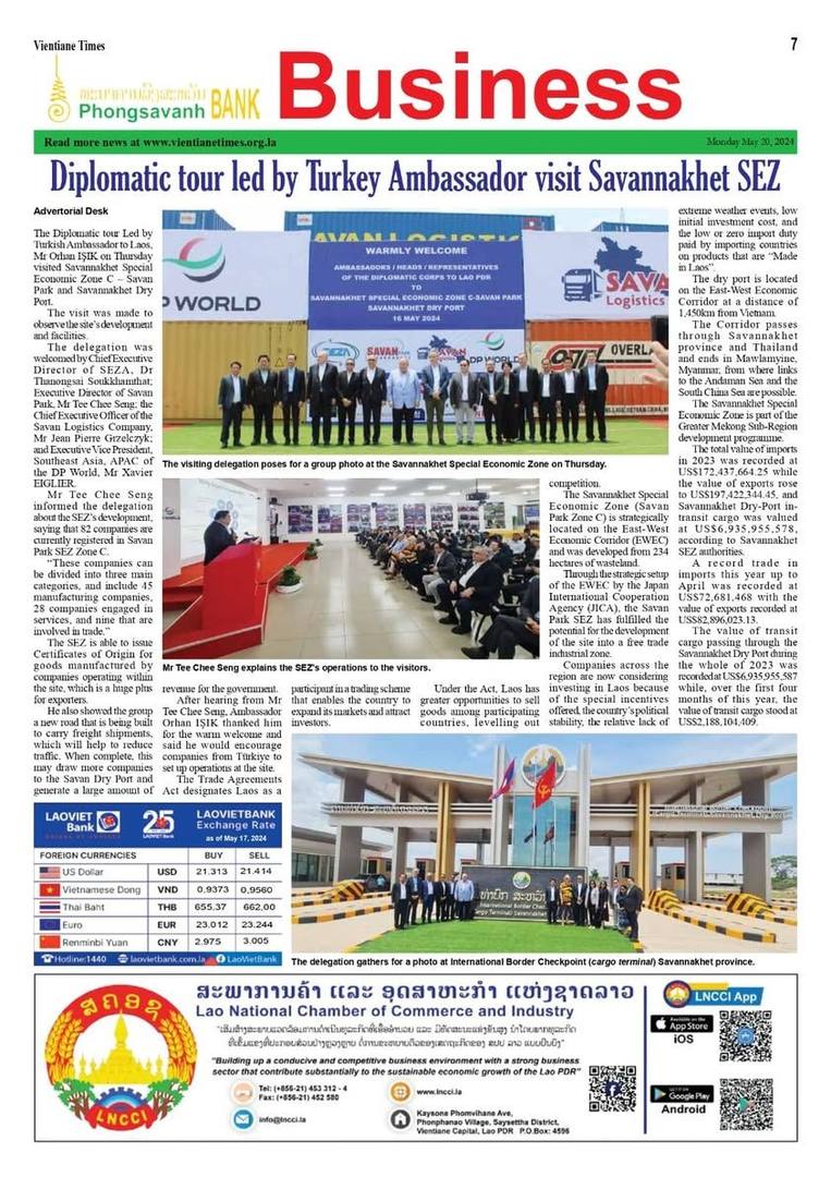On 16th May 2024, The Diplomatic tour Led by Turkish Ambassador to Laos, H.E Mr. Orhan IŞIK visited Savannakhet Special…