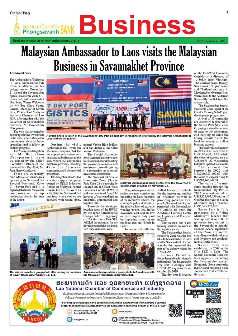 On November 21, 2023. The Ambassador of Malaysia to Laos, Ambassador Edi Irwan Mahmud and his delegations visited the S…