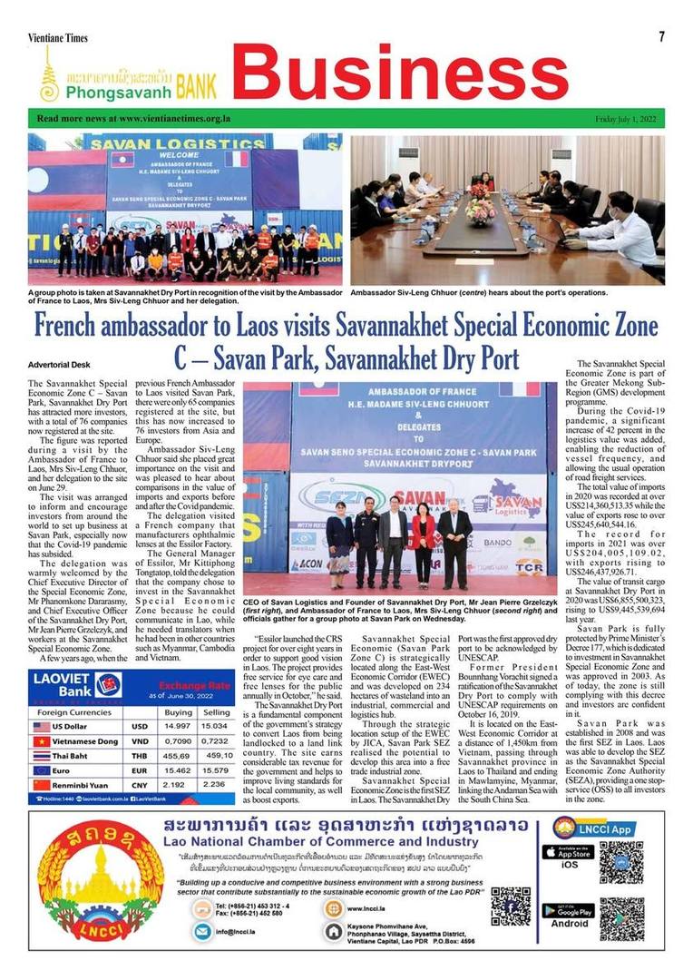 On 29th June 2022, the visit of The Ambassador of France to Lao PDR H.E. Madame SIV-LENG CHHUOR to Savannakhet Special…