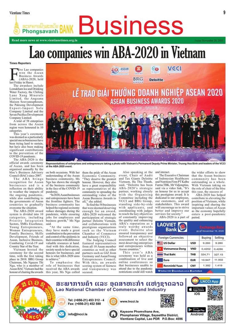 Asean Business Award 2020 - Savan Park Awarded with Country Star of The Year